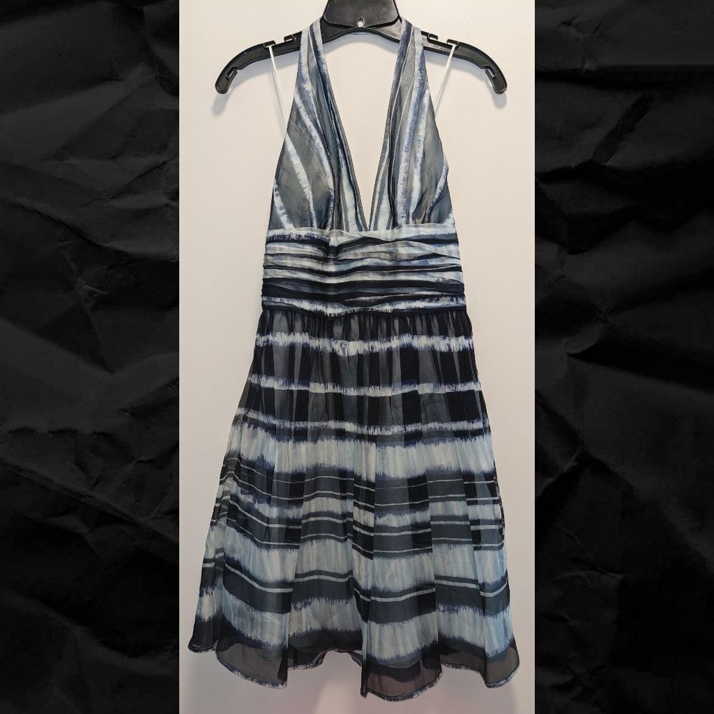 TR Carmen Marc Valvo Silk Watercolor dress - EUC